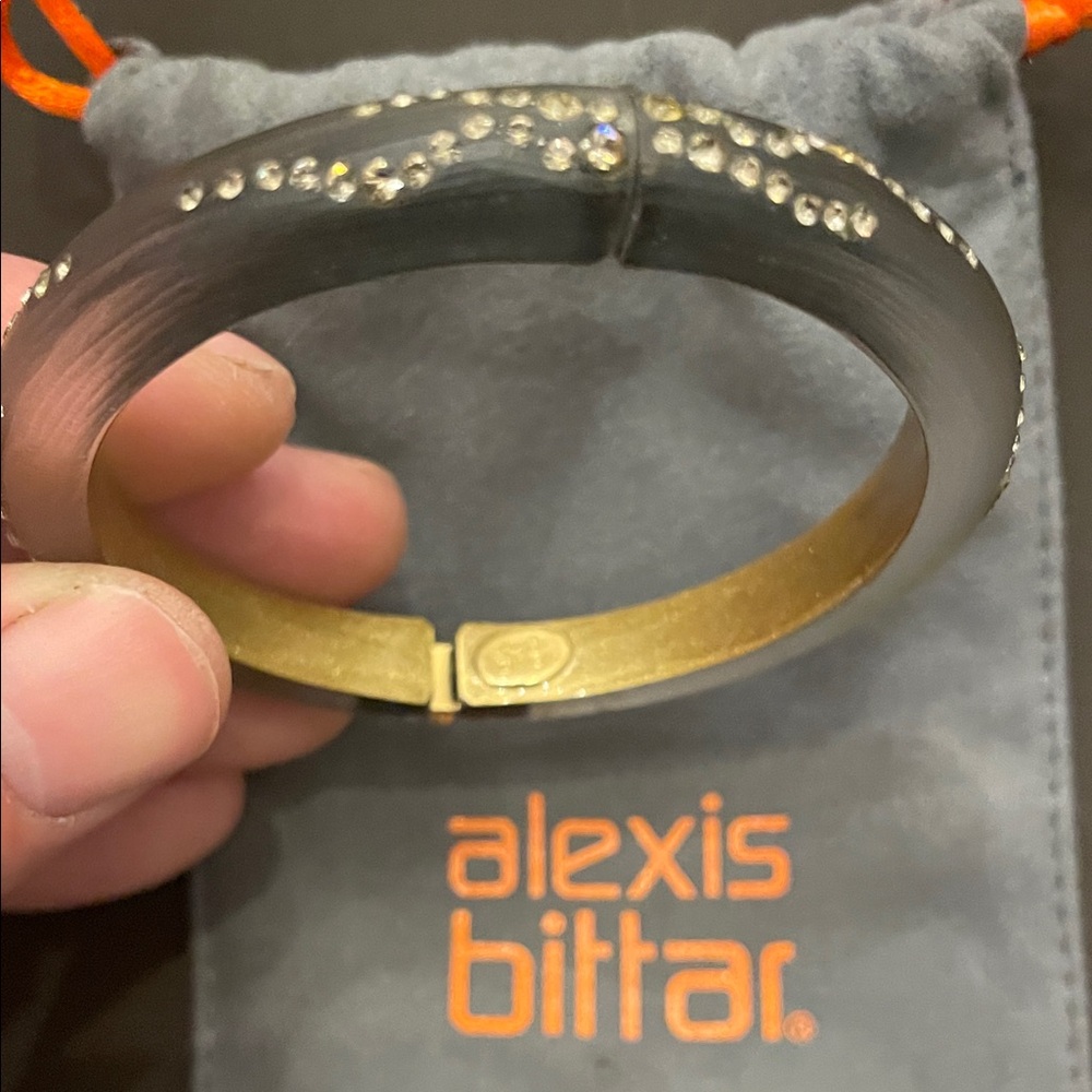 Alexis Bittar Black and Gold Crystal Bracelet
